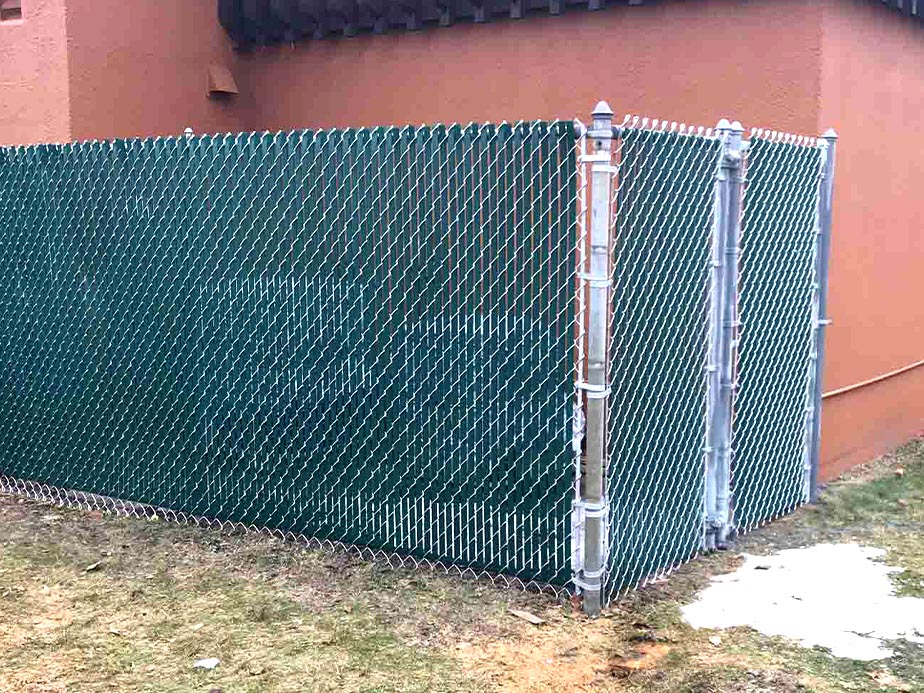 Commercial Chain Link semi-privacy fencing in Traverse City Michigan