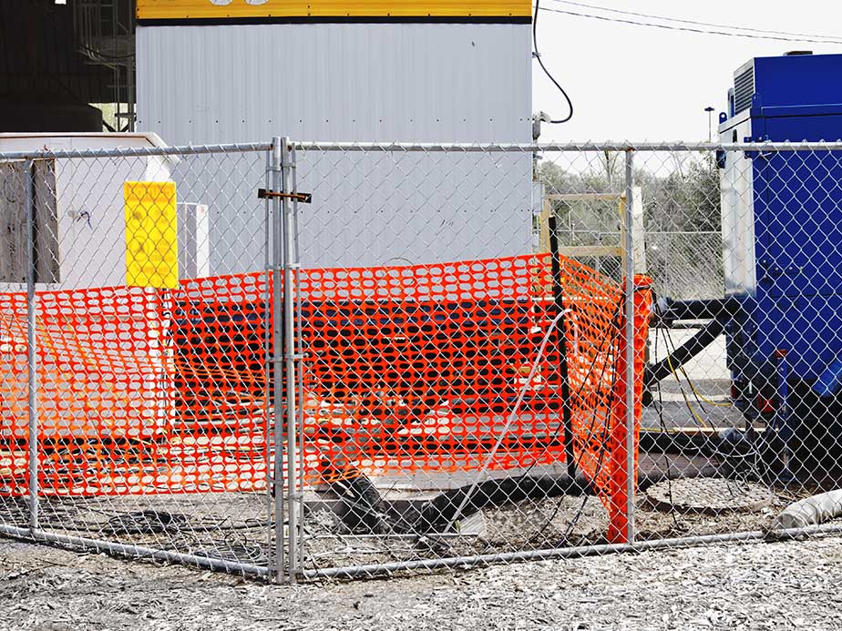 Temporary fence installation for the Traverse City Michigan area.