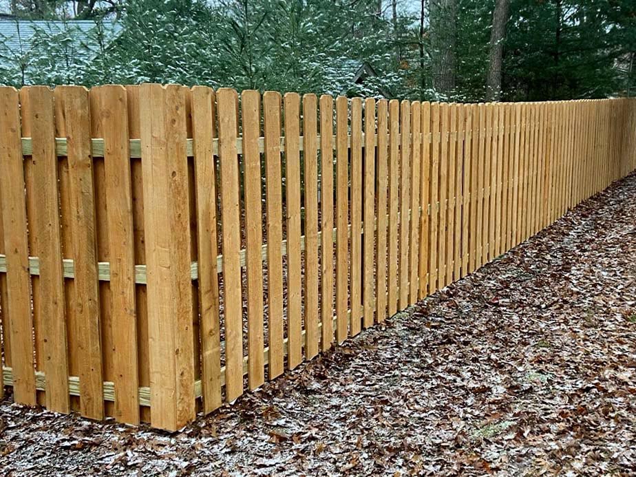 Traverse City MI Shadowbox style wood fence